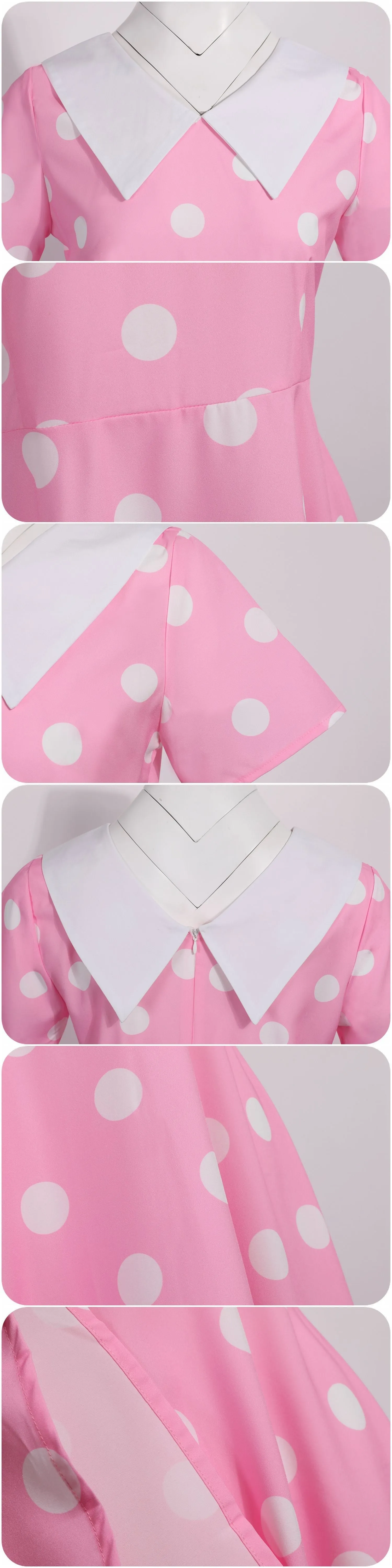 Women 1950s Polka Dot Cocktail Swing Dress Retro Audrey Hepburn Rockabilly Prom Dress